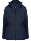 Canada Goose Hooded Padded Coat In Blue