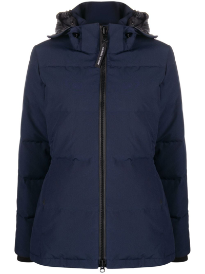 Canada Goose Hooded Padded Coat In Blue