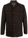 BARBA LEATHER BUTTON-UP JACKET