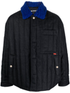 Sunnei Dark Blue Denim Quilted Jacket In Blue