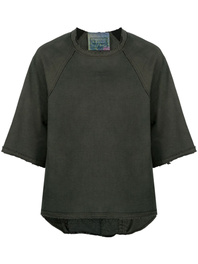 By Walid Patchwork Three-quarter Sleeve T-shirt In Green