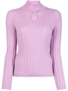 VIVETTA RIBBED-KNIT CUT-OUT TOP