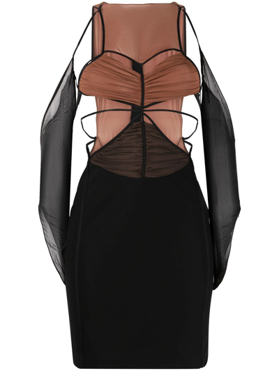 Nensi Dojaka Cut-out Mini Dress In Brown