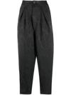 UMA WANG JACQUARD PLEATED TAPERED TROUSERS