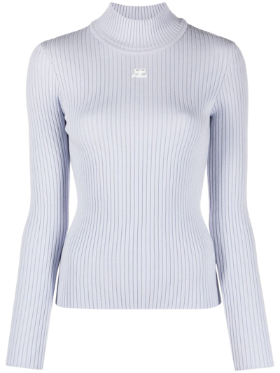 Courrèges Roll-neck Jumper In Purple