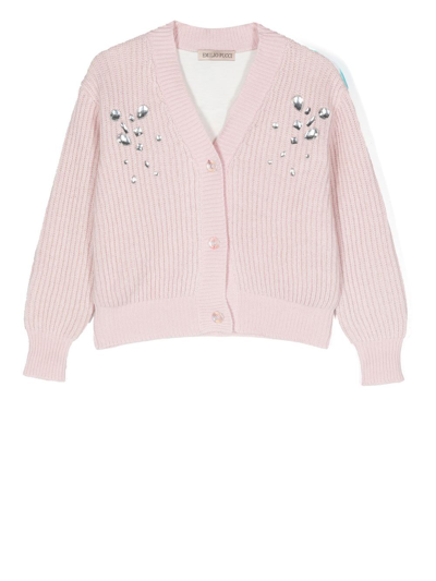 Pucci Junior Kids' Abstract-print Panel Cardigan In Pink