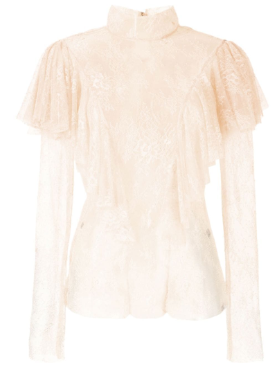 Philosophy Di Lorenzo Serafini Ruffle-detail Lace Blouse In Pink