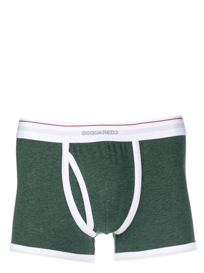 Dsquared2 Logo-waist Boxers In Green