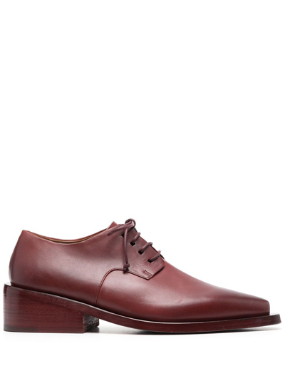 Marsèll Burnished Low-block Derby Shoes In Red