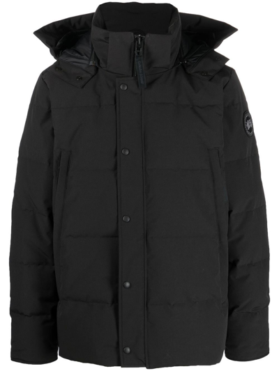 Canada Goose Padded Hooded Coat In Black