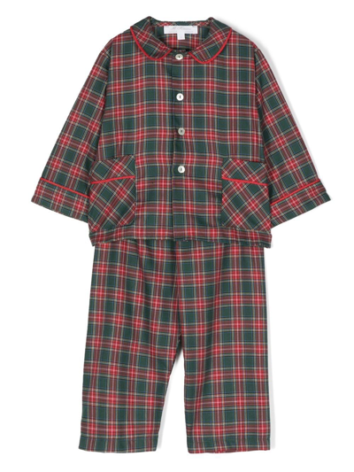 Mariella Ferrari Babies' Plaid-check Pyjamas In Rosso