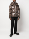 Mackage Kent Lustrous Light Water Repellent 800 Fill Power Down Recycled Polyester Hooded Puffer Jacket In Brown