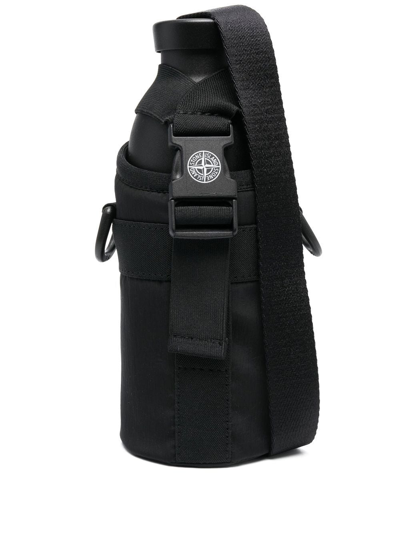 Stone Island Logo-print Bag Water Bottle In Black