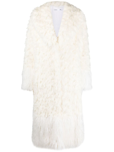 Alabama Muse Mick Faux Fur Coat In Bianco