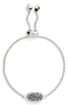 Kendra Scott Elaina Druzy-station Adjustable Bracelet In Platinum Drusy/ Silver