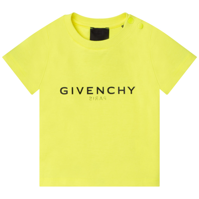 Givenchy Baby Boys Neon Logo T-shirt In Yellow