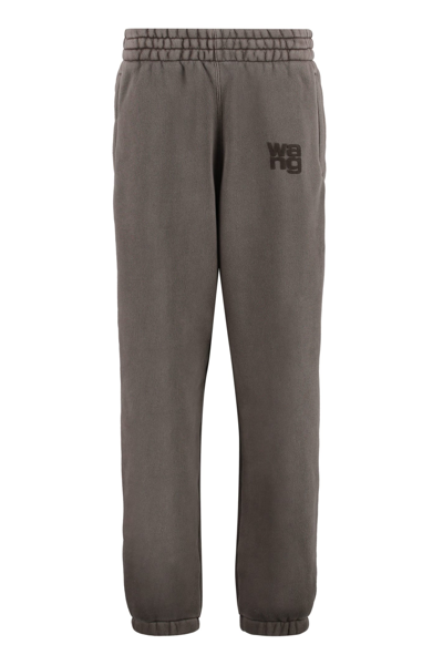Alexander Wang Logo Print Sweatpants In Brown