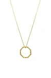 ADORNIA 14K YELLOW GOLD PLATED BAMBOO TEXTURED NECKLACE