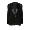 BRUNELLO CUCINELLI SINGLE-BREASTED TAILORED BLAZER - WOMEN'S - LEATHER/CUPRO/SILK/ECO BRASS,M0PCL2089C10118646450