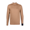 ELEVENTY BROWN COLOUR BLOCK ROLL NECK WOOL JUMPER,F71MAGF06MAG0F00718814786