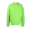 AMI ALEXANDRE MATTIUSSI GREEN CABLE-KNIT SWEATER,HKS01101717962072