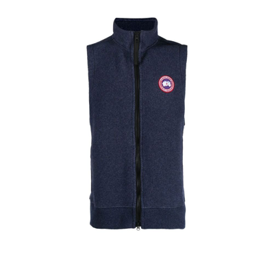Canada Goose Blue Logo Patch Knitted Gilet