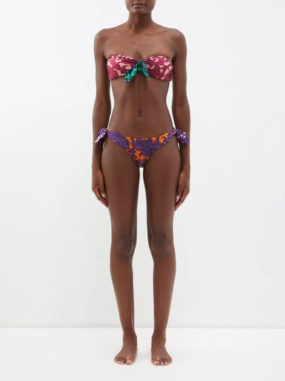 Zimmermann Tiggy Printed Bandeau Bikini In Multi