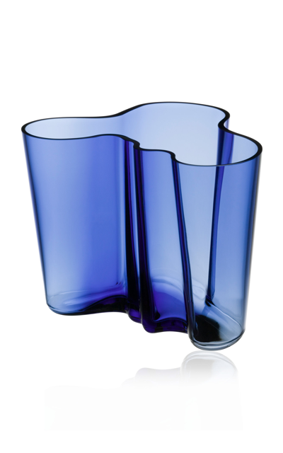 Iittala Aalto Glass Vase In Blue