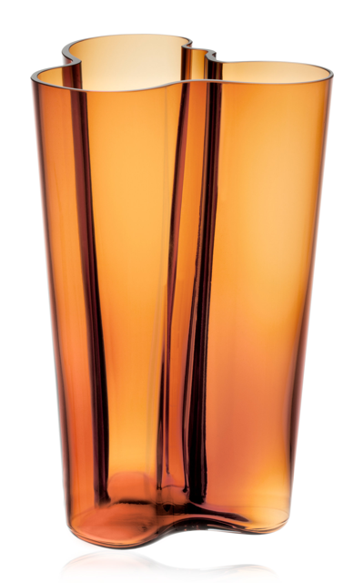 Iittala Aalto Glass Vase In Orange