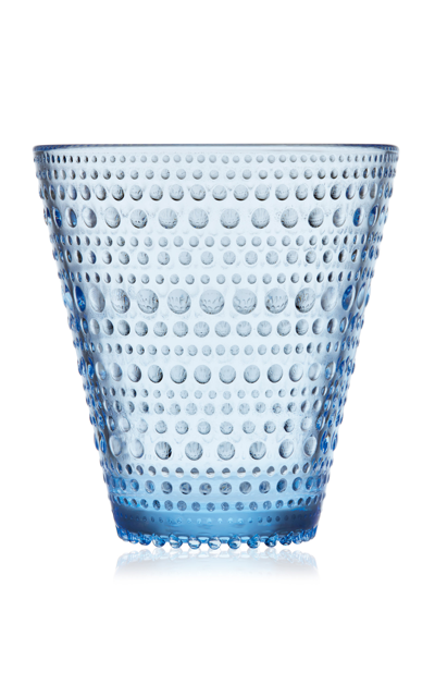 Iittala Kastehelmi Pressed Glass Tumbler In Blue
