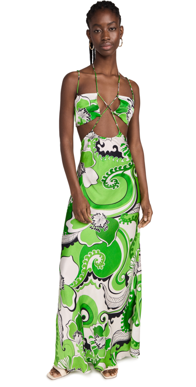 Cin Cin Storm Maxi Dress Fern Xl In Green | ModeSens