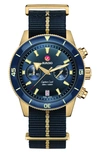 Rado Mens Sunray Blue R32146208 Captain Cook Bronze And Canvas Automatic Watch In Blue