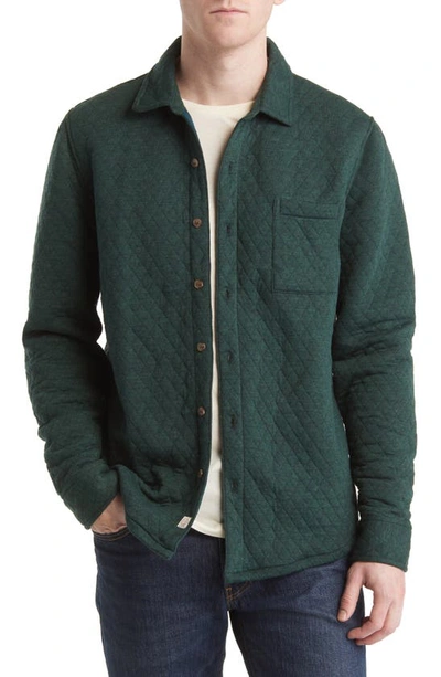 Marine Layer Quilted Shirt Jacket In Forest