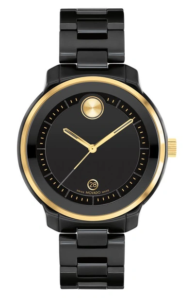Movado Bold Verso Bracelet Watch, 38mm In Black / Gold Tone