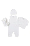 Barefoot Dreams Babies' Cozychic Ultra Lite™ Cardigan, Romper, Beanie & Blanket Set In Pearl