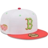 New Era Men's  White, Coral Boston Red Sox 2004 World Series Strawberry Lolli 59fifty Fitted Hat In White