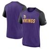Nike Men's  Heathered Purple, Heathered Black Minnesota Vikings Color Block Team Name T-shirt In Heather Purple