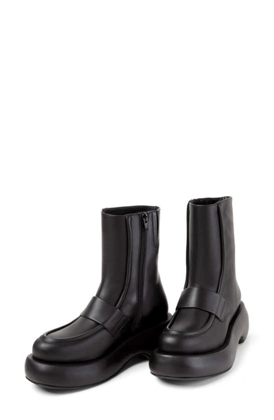 Paloma Barceló Mika Iris Leather Loafer Boots In Black