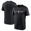 Nike Black New Orleans Saints Horizontal Lockup Legend Performance T-shirt In Black