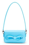 Mach & Mach Blue Puffed Bow Shoulder Bag In Sky Blue