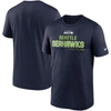 Nike College Navy Seattle Seahawks Blitz Velocity Modern Performance T-shirt In Blue