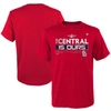 FANATICS YOUTH FANATICS BRANDED RED ST. LOUIS CARDINALS 2022 NL CENTRAL DIVISION CHAMPIONS LOCKER ROOM T-SHIR