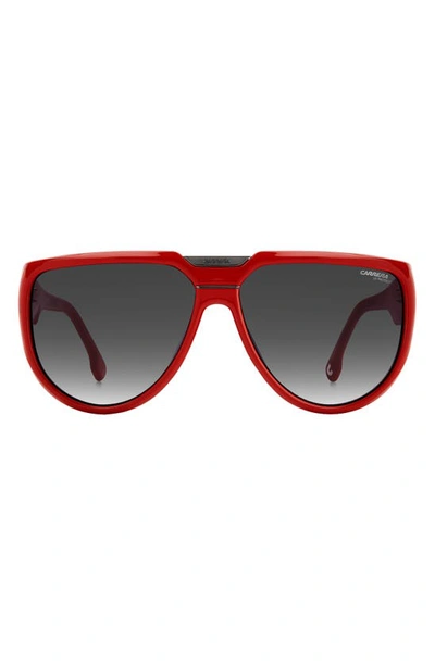 Carrera Eyewear 62mm Oversize Round Sunglasses In Red / Grey Shaded