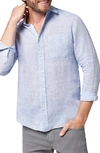 Faherty Laguna Linen Button-up Shirt In Light Blue Melange