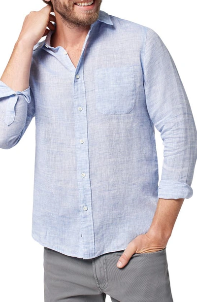 Faherty Laguna Linen Button-up Shirt In Light Blue Melange
