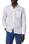 Faherty Laguna Linen Button-up Shirt In White