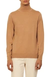 Sandro Wool Turtleneck Sweater In Ochre