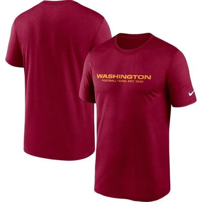 Nike Men's Dri-fit Logo Legend (nfl Washington Football Team) T-shirt In Red