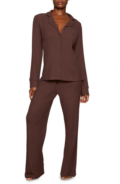 Skims Rib Pajamas In Cocoa