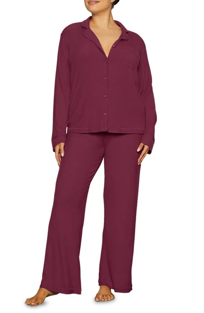 Skims Rib Pajamas In Wine